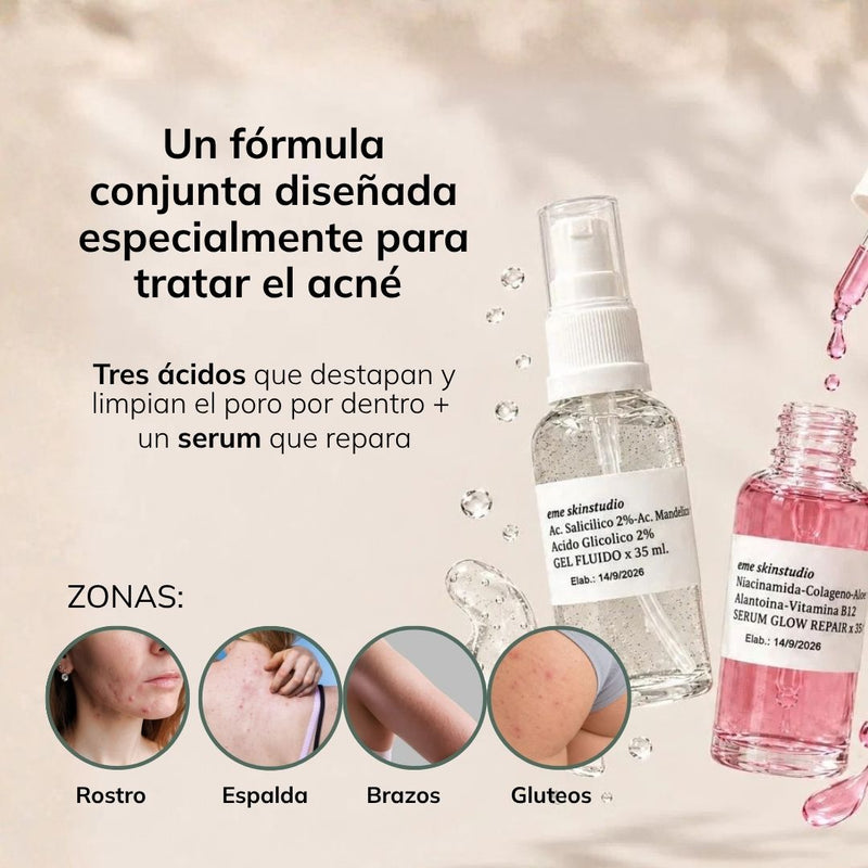 Kit dúo Anti-acné™ | Triácidos + Serum reparador